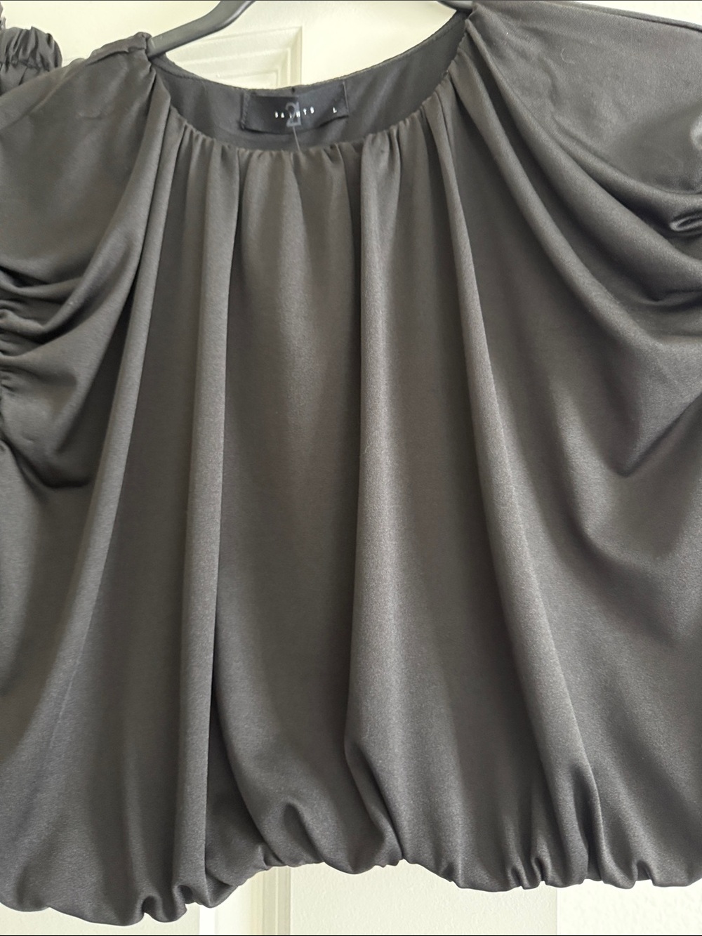 Women's Black Bubble Hem Skirt - Picture 2 of 5